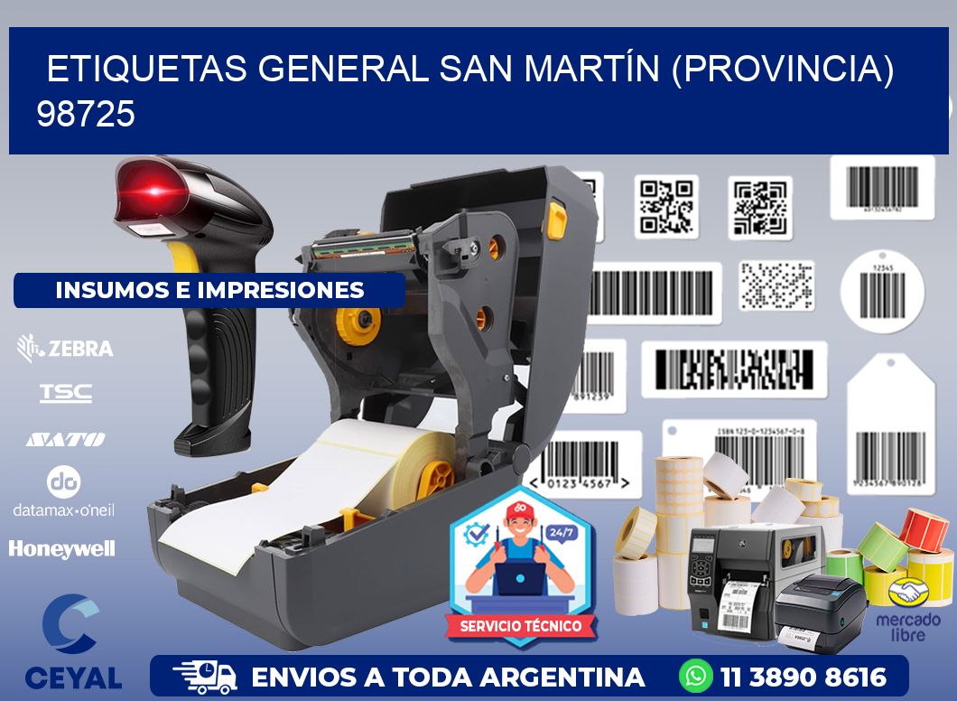 ETIQUETAS GENERAL SAN MARTÍN (PROVINCIA) 98725