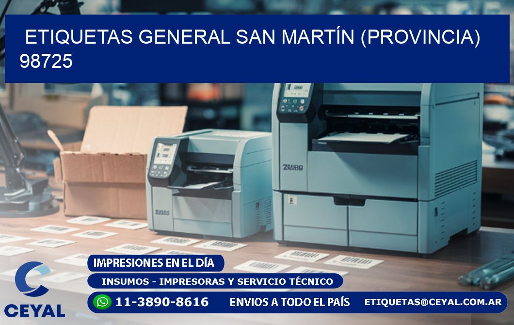 ETIQUETAS GENERAL SAN MARTÍN (PROVINCIA) 98725