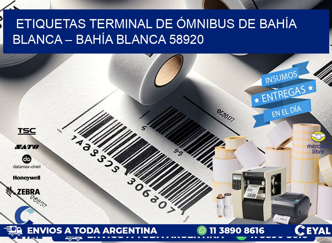 ETIQUETAS TERMINAL DE ÓMNIBUS DE BAHÍA BLANCA – BAHÍA BLANCA 58920