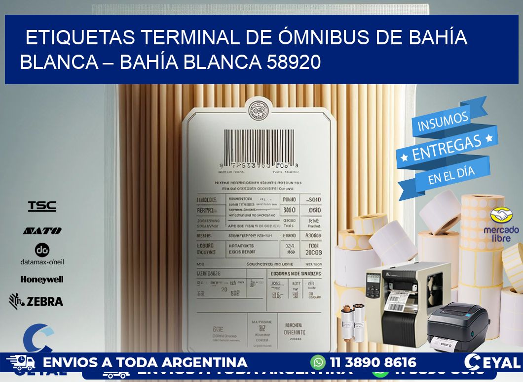 ETIQUETAS TERMINAL DE ÓMNIBUS DE BAHÍA BLANCA – BAHÍA BLANCA 58920