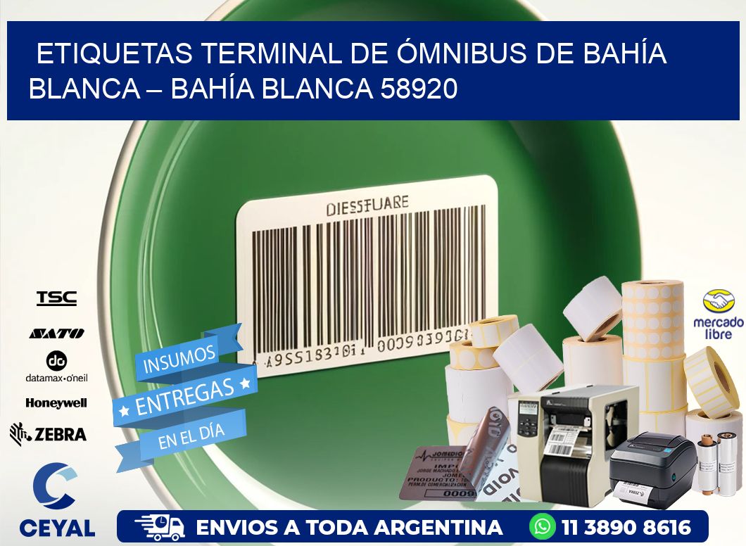 ETIQUETAS TERMINAL DE ÓMNIBUS DE BAHÍA BLANCA – BAHÍA BLANCA 58920