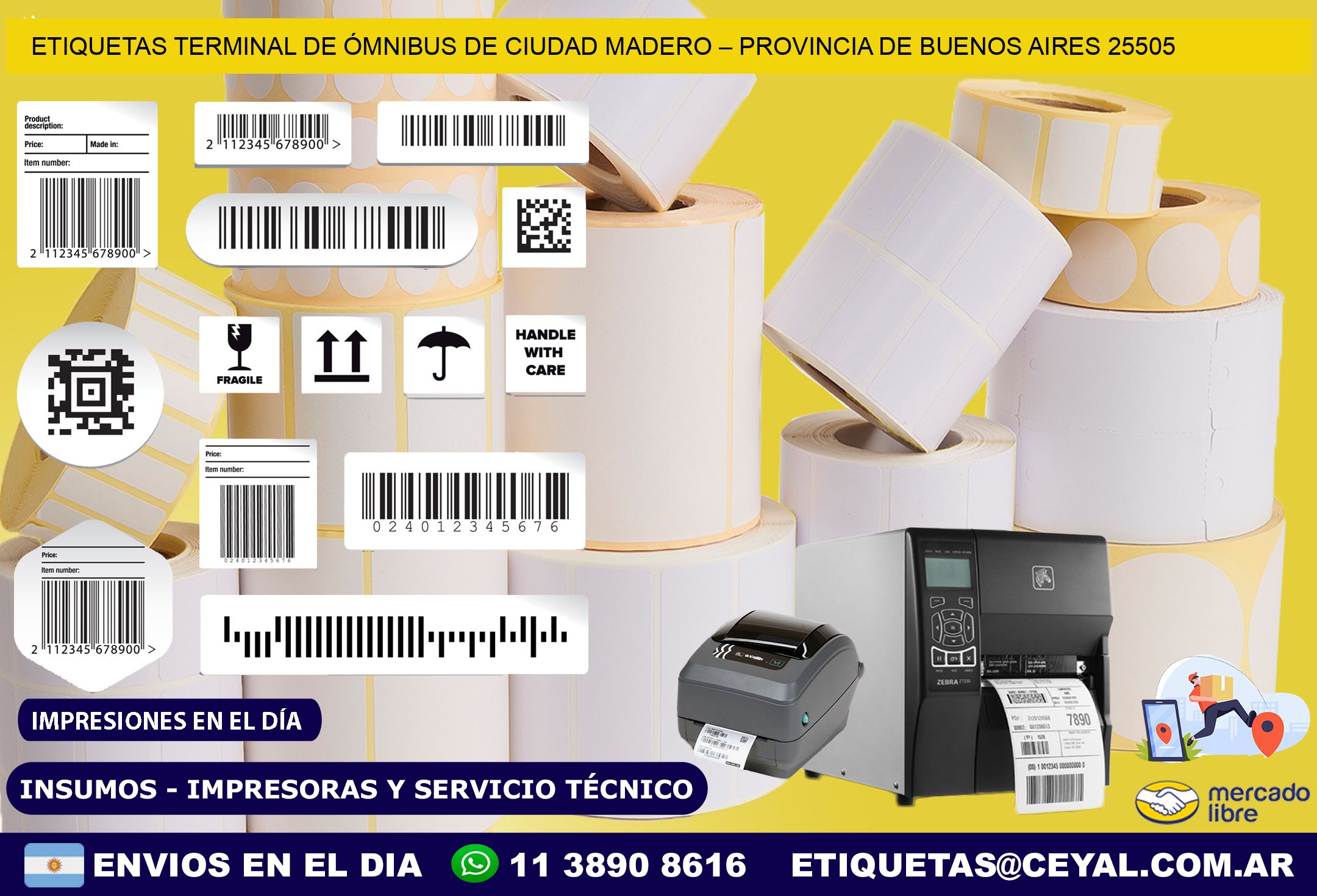 ETIQUETAS TERMINAL DE ÓMNIBUS DE CIUDAD MADERO – PROVINCIA DE BUENOS AIRES 25505