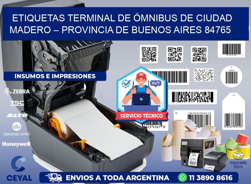 ETIQUETAS TERMINAL DE ÓMNIBUS DE CIUDAD MADERO – PROVINCIA DE BUENOS AIRES 84765