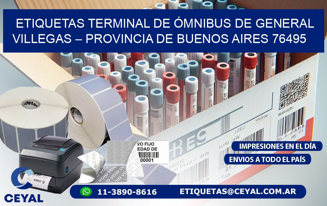 ETIQUETAS TERMINAL DE ÓMNIBUS DE GENERAL VILLEGAS – PROVINCIA DE BUENOS AIRES 76495