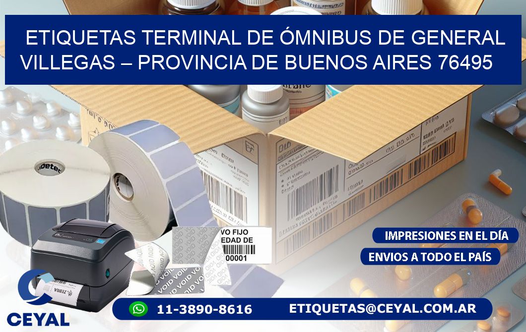 ETIQUETAS TERMINAL DE ÓMNIBUS DE GENERAL VILLEGAS – PROVINCIA DE BUENOS AIRES 76495