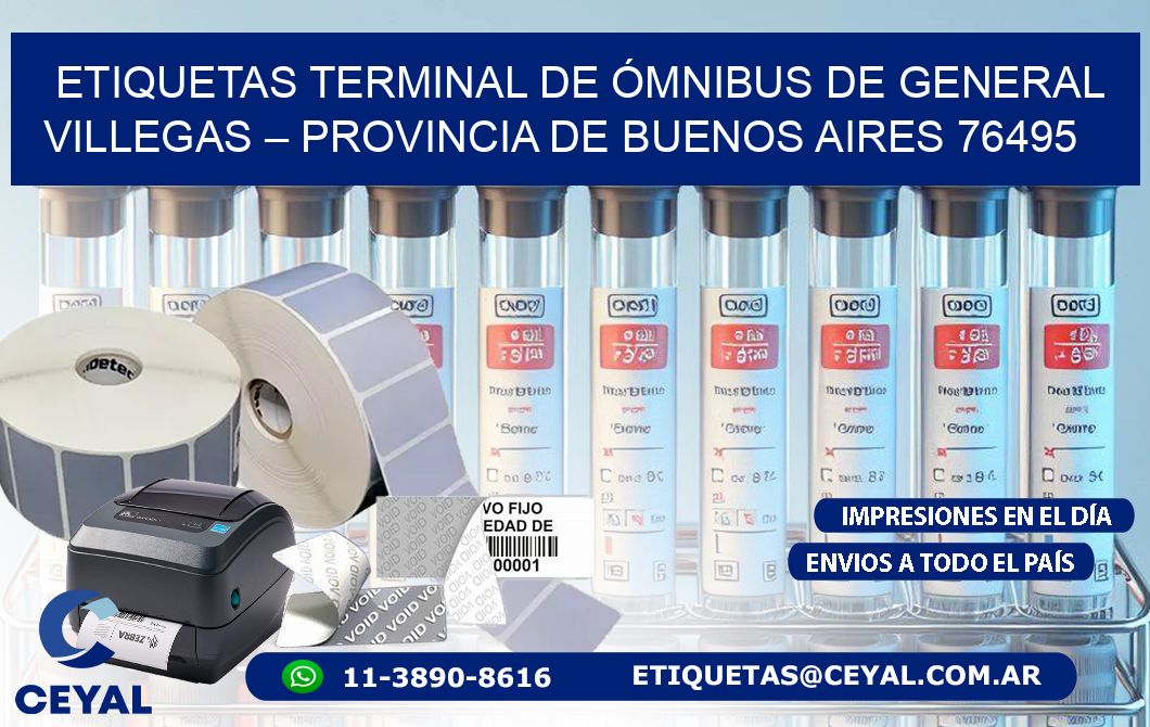 ETIQUETAS TERMINAL DE ÓMNIBUS DE GENERAL VILLEGAS – PROVINCIA DE BUENOS AIRES 76495
