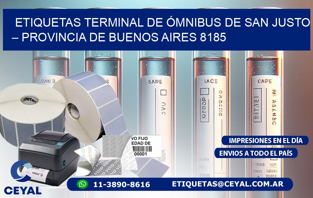 ETIQUETAS TERMINAL DE ÓMNIBUS DE SAN JUSTO – PROVINCIA DE BUENOS AIRES 8185