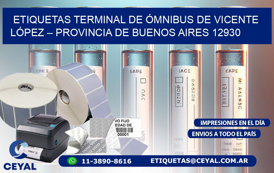 ETIQUETAS TERMINAL DE ÓMNIBUS DE VICENTE LÓPEZ – PROVINCIA DE BUENOS AIRES 12930