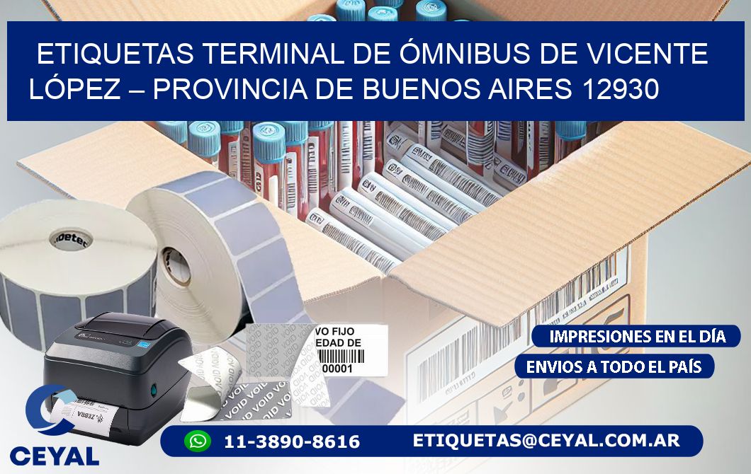 ETIQUETAS TERMINAL DE ÓMNIBUS DE VICENTE LÓPEZ – PROVINCIA DE BUENOS AIRES 12930