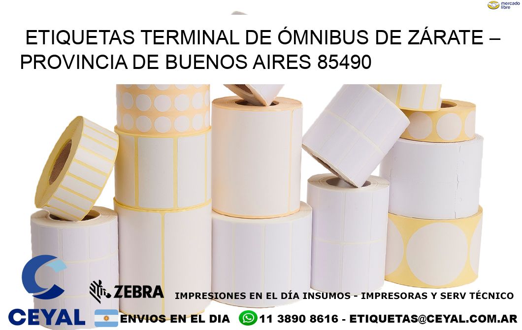 ETIQUETAS TERMINAL DE ÓMNIBUS DE ZÁRATE – PROVINCIA DE BUENOS AIRES 85490