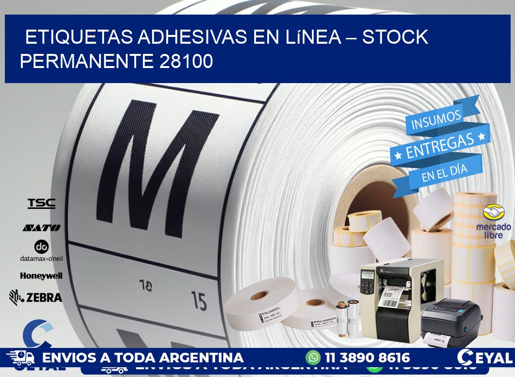 Etiquetas Adhesivas en Línea – Stock Permanente 28100