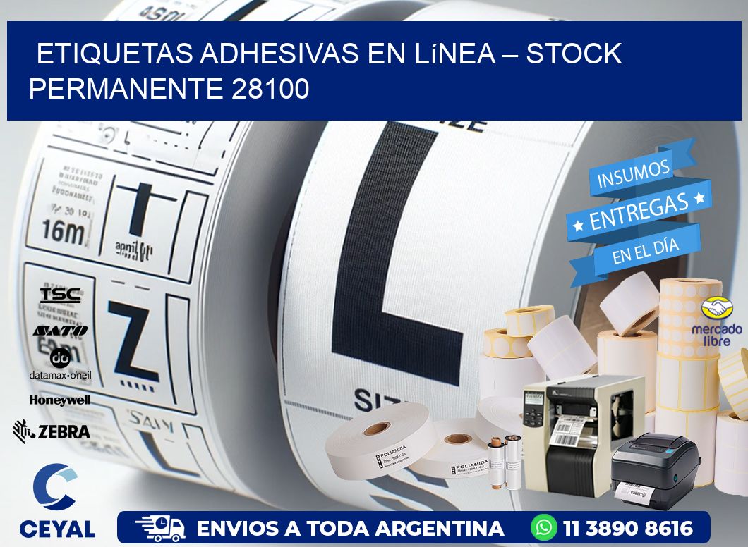 Etiquetas Adhesivas en Línea – Stock Permanente 28100