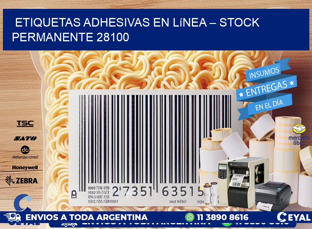 Etiquetas Adhesivas en Línea – Stock Permanente 28100
