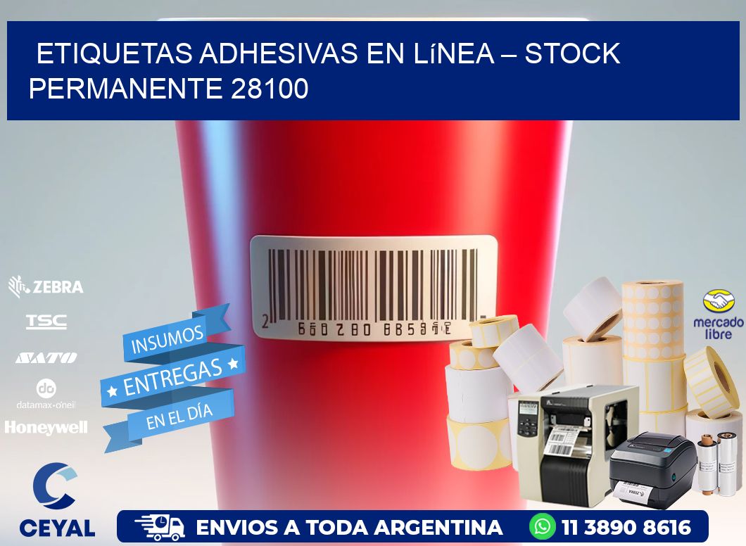 Etiquetas Adhesivas en Línea – Stock Permanente 28100