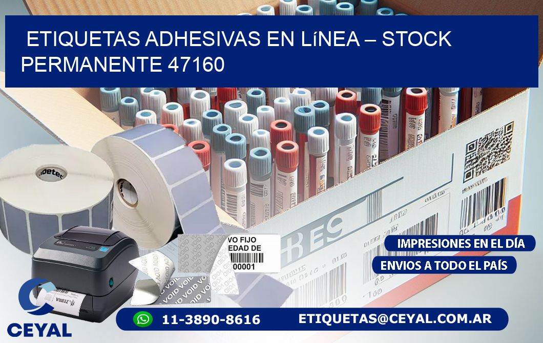 Etiquetas Adhesivas en Línea – Stock Permanente 47160