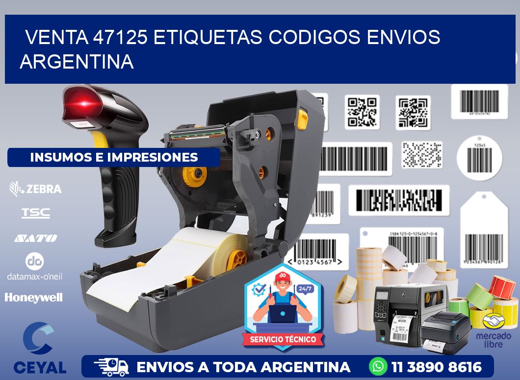 VENTA 47125 ETIQUETAS CODIGOS ENVIOS ARGENTINA