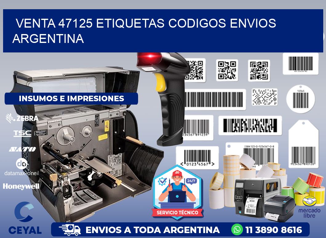 VENTA 47125 ETIQUETAS CODIGOS ENVIOS ARGENTINA
