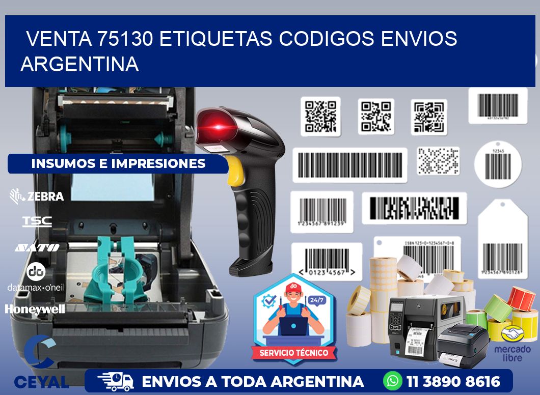 VENTA 75130 ETIQUETAS CODIGOS ENVIOS ARGENTINA