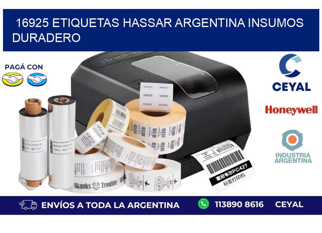 16925 etiquetas hassar argentina INSUMOS DURADERO