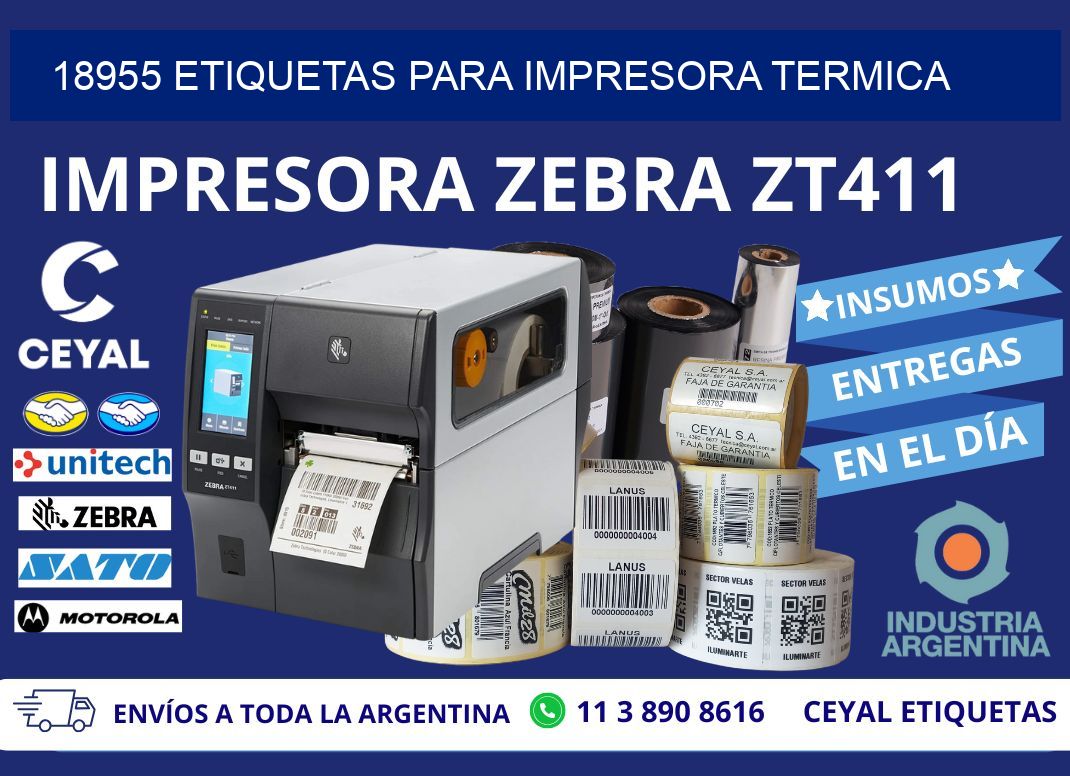 18955 ETIQUETAS PARA IMPRESORA TERMICA