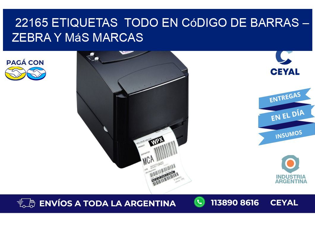 22165 etiquetas  Todo en Código de Barras – Zebra y Más Marcas