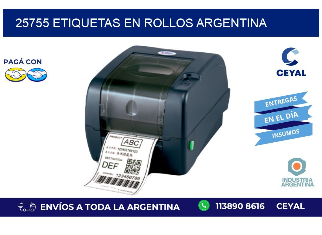 25755 ETIQUETAS EN ROLLOS ARGENTINA