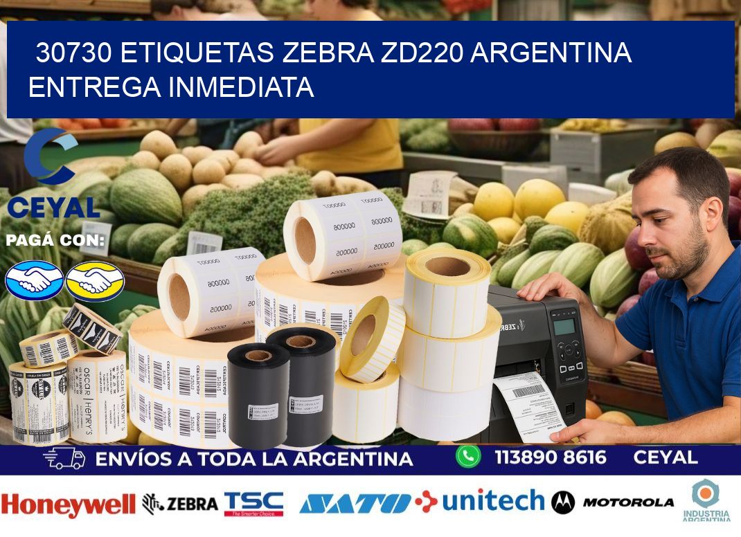 30730 etiquetas zebra zd220 ARGENTINA ENTREGA INMEDIATA