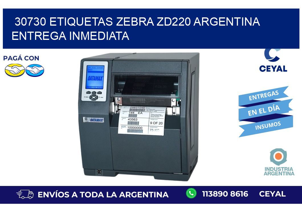 30730 etiquetas zebra zd220 ARGENTINA ENTREGA INMEDIATA