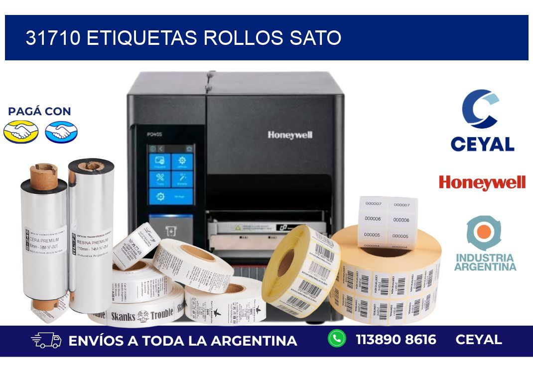 31710 ETIQUETAS ROLLOS SATO