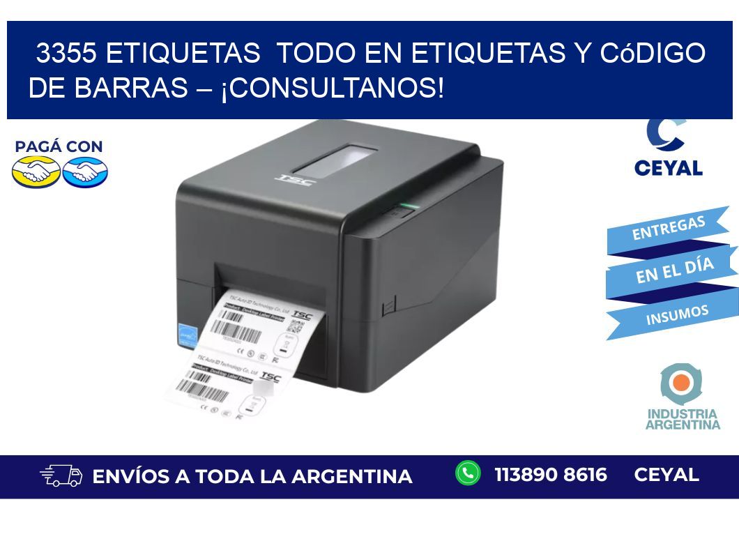 3355 etiquetas  Todo en Etiquetas y Código de Barras – ¡Consultanos!