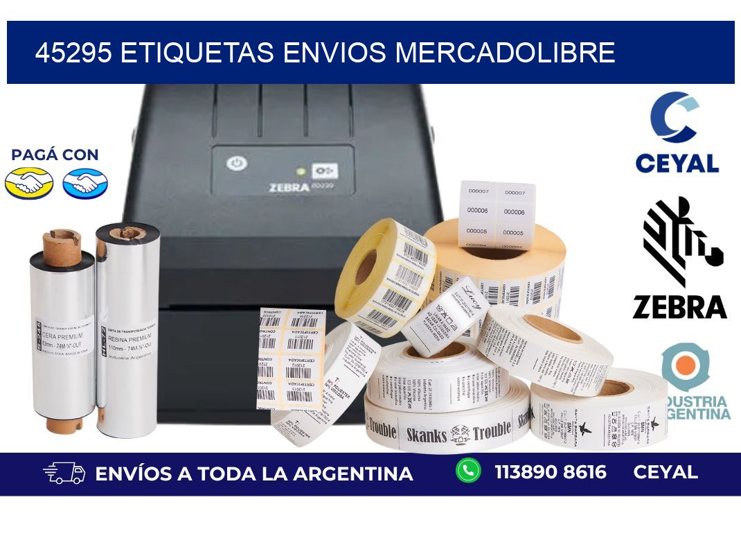 45295 ETIQUETAS ENVIOS MERCADOLIBRE