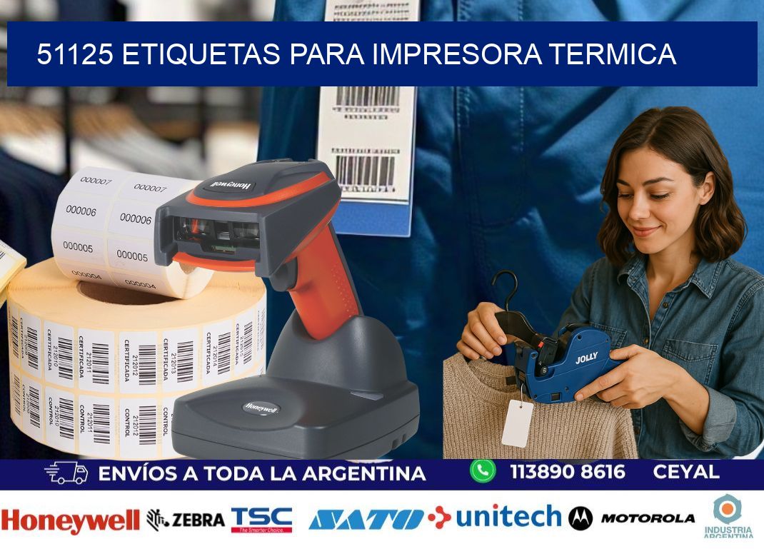 51125 ETIQUETAS PARA IMPRESORA TERMICA