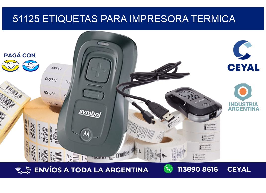 51125 ETIQUETAS PARA IMPRESORA TERMICA