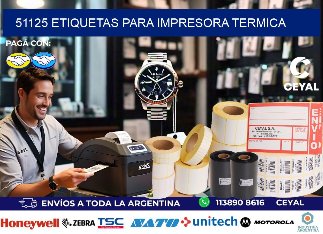 51125 ETIQUETAS PARA IMPRESORA TERMICA