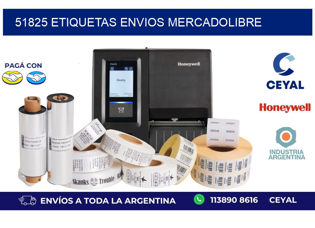 51825 ETIQUETAS ENVIOS MERCADOLIBRE