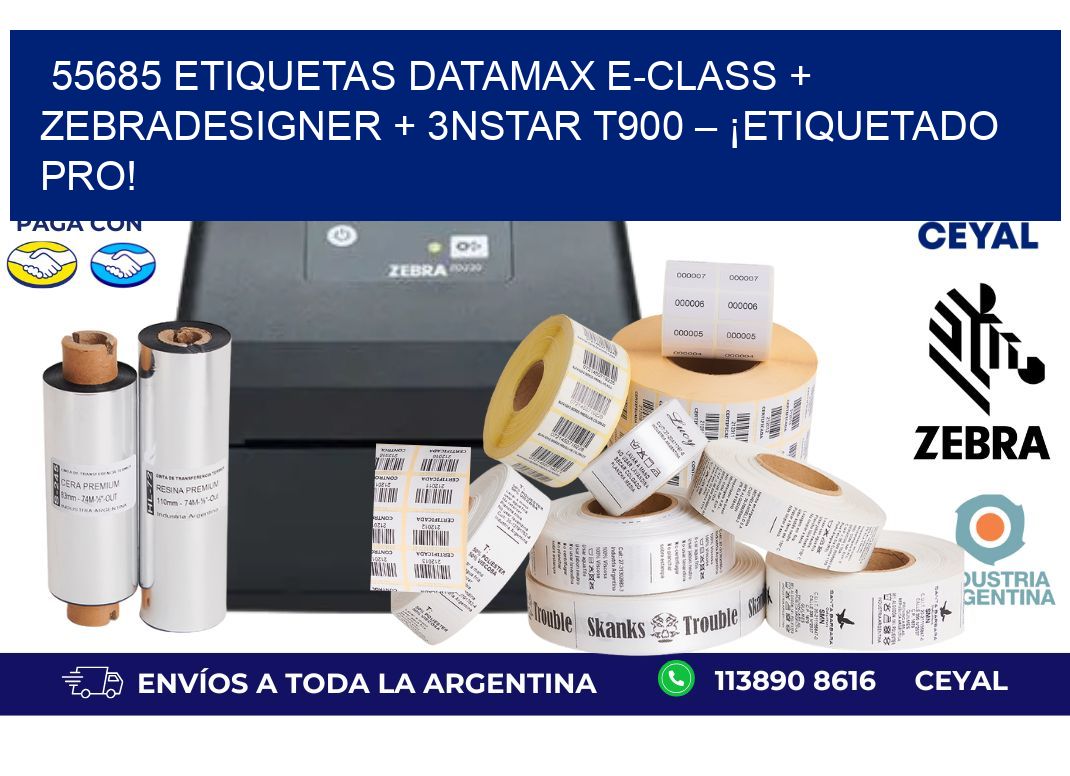55685 ETIQUETAS Datamax E-Class + ZebraDesigner + 3nStar T900 – ¡Etiquetado pro!