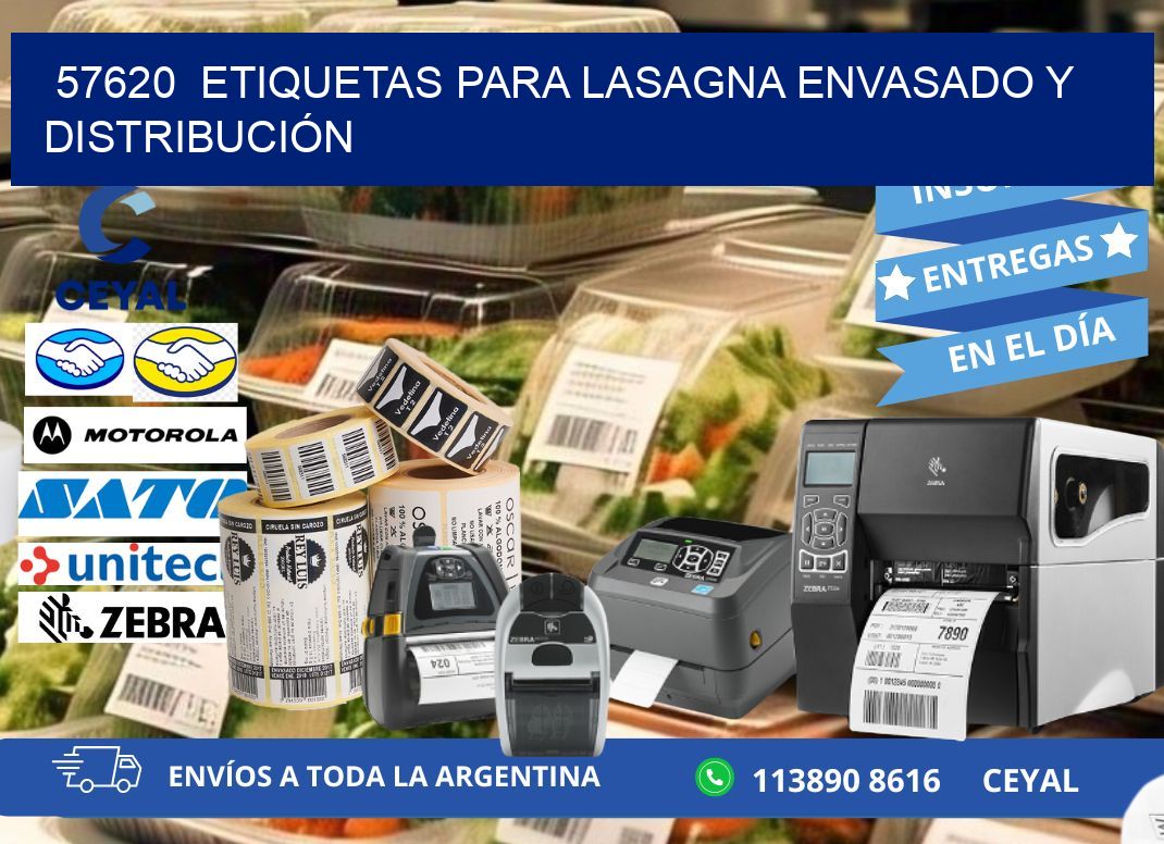 57620  ETIQUETAS PARA LASAGNA ENVASADO Y DISTRIBUCIÓN