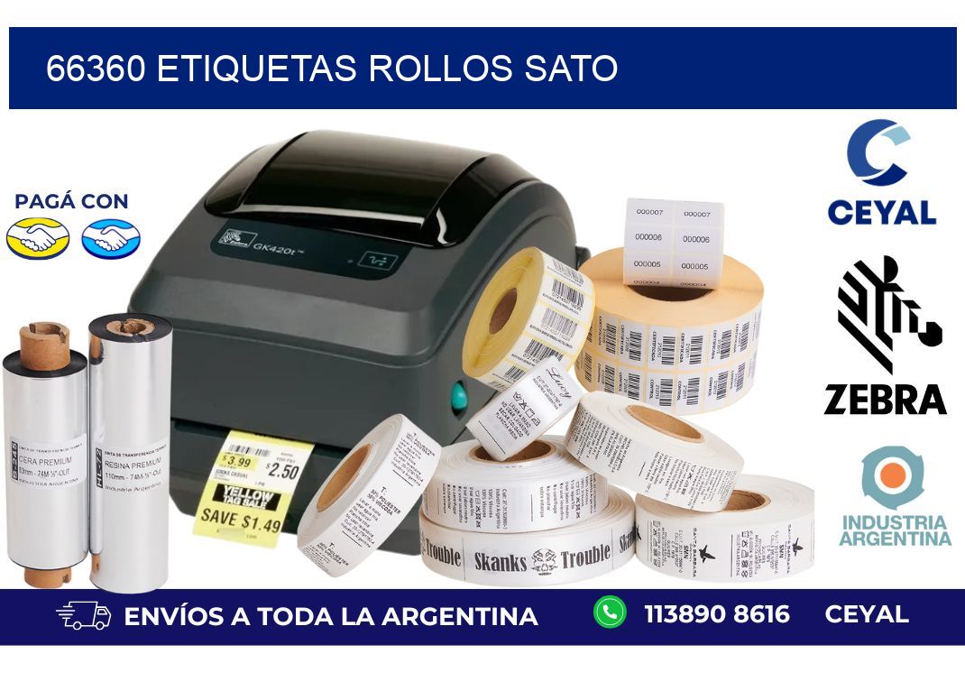 66360 ETIQUETAS ROLLOS SATO