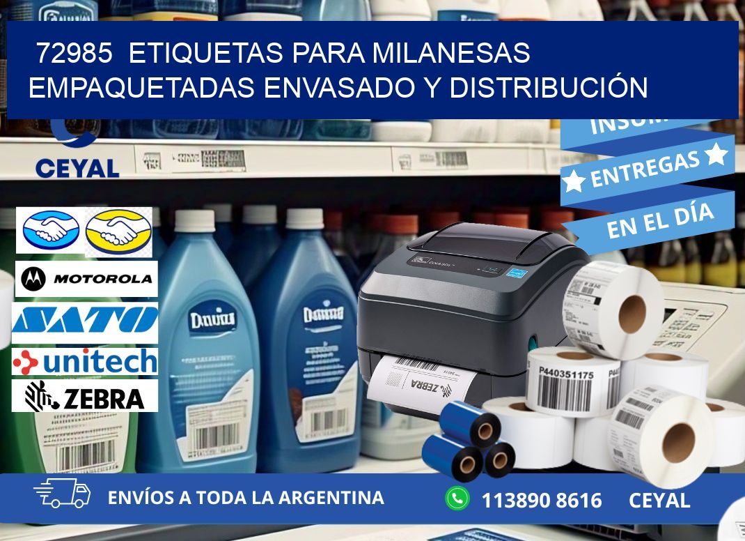 72985  ETIQUETAS PARA MILANESAS EMPAQUETADAS ENVASADO Y DISTRIBUCIÓN