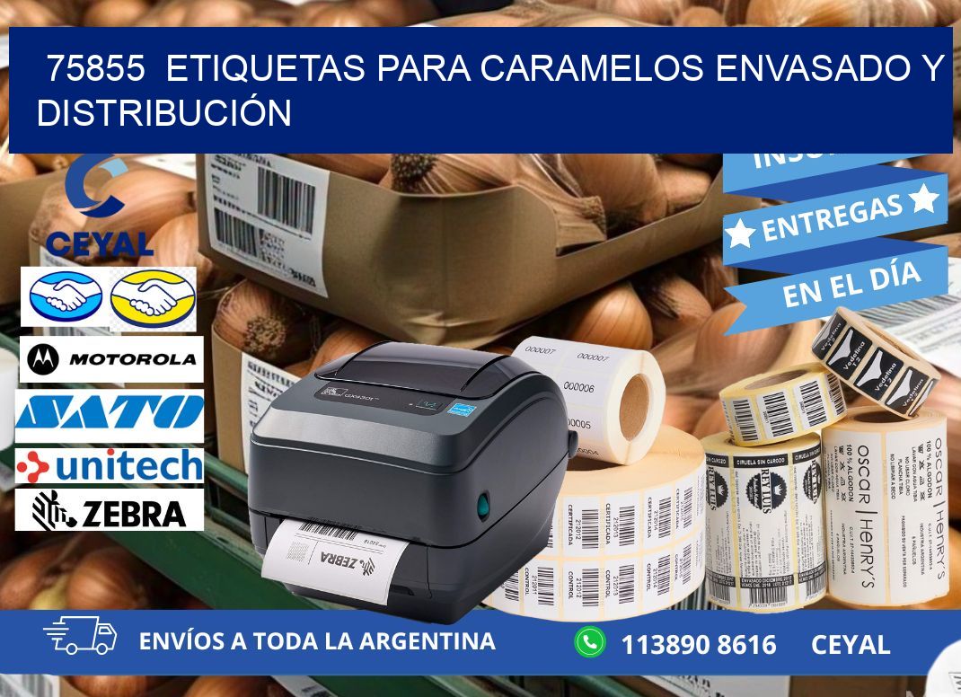 75855  ETIQUETAS PARA CARAMELOS ENVASADO Y DISTRIBUCIÓN