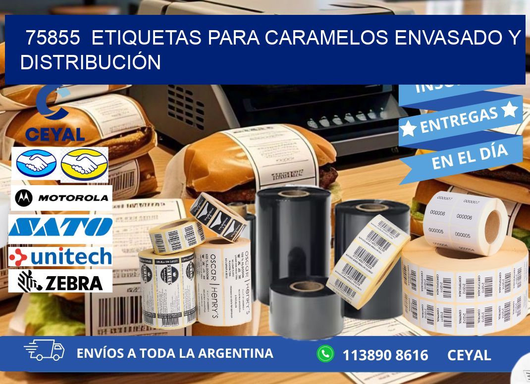 75855  ETIQUETAS PARA CARAMELOS ENVASADO Y DISTRIBUCIÓN