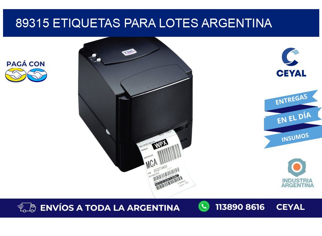 89315 ETIQUETAS PARA LOTES ARGENTINA