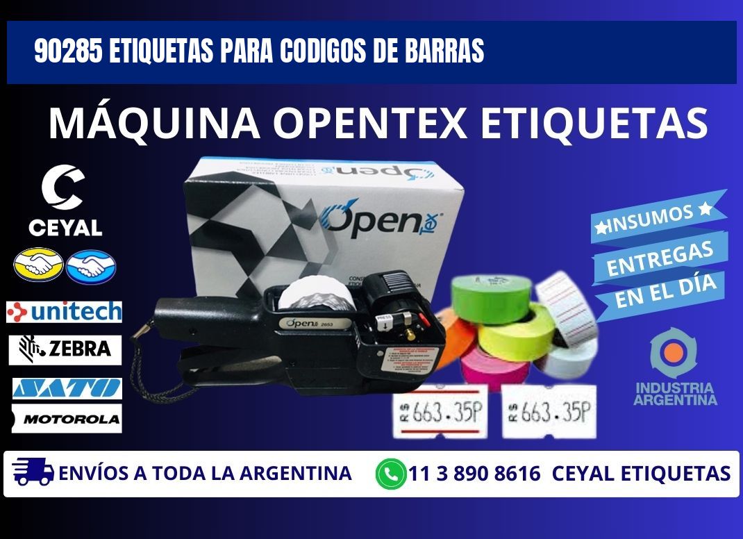 90285 ETIQUETAS PARA CODIGOS DE BARRAS