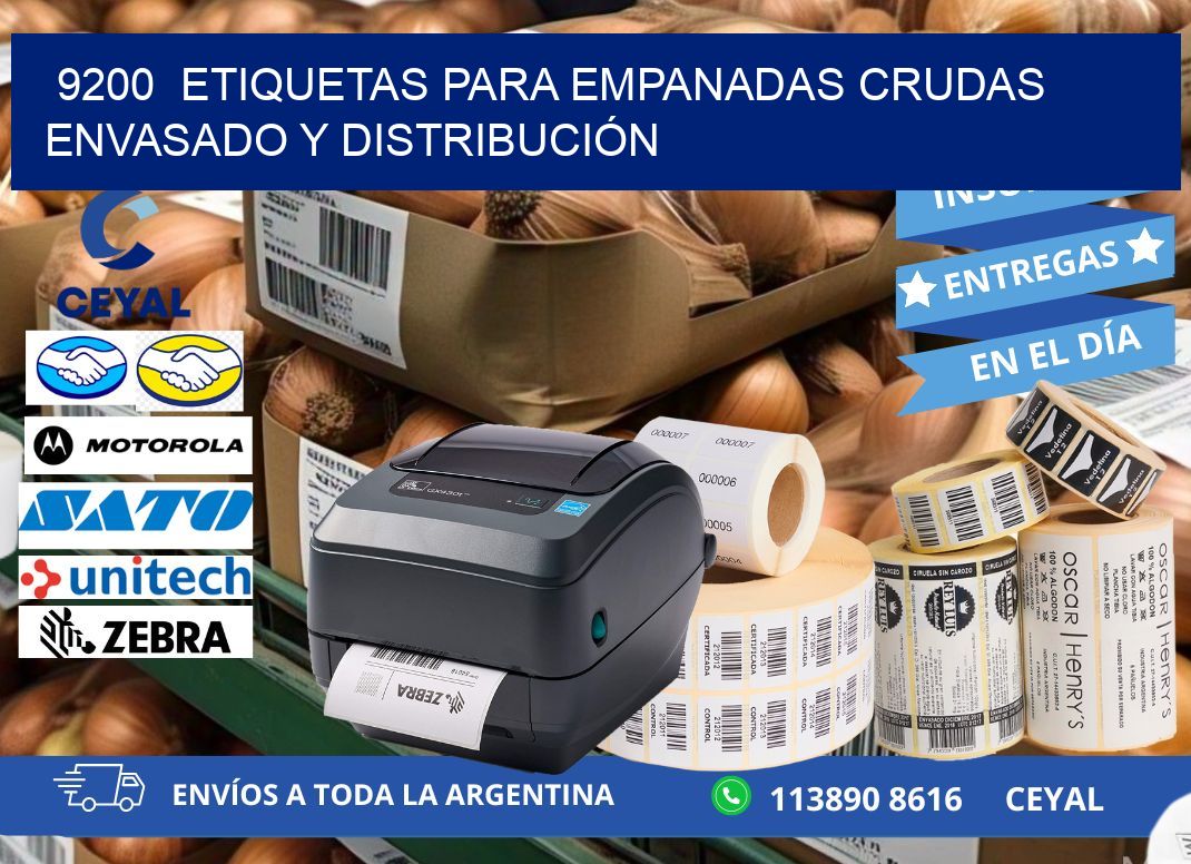 9200  ETIQUETAS PARA EMPANADAS CRUDAS ENVASADO Y DISTRIBUCIÓN