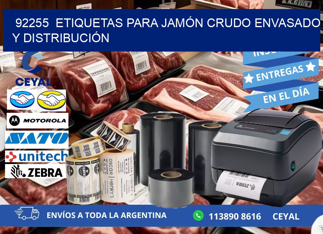 92255  ETIQUETAS PARA JAMÓN CRUDO ENVASADO Y DISTRIBUCIÓN