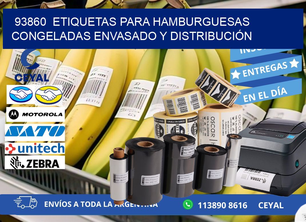 93860  ETIQUETAS PARA HAMBURGUESAS CONGELADAS ENVASADO Y DISTRIBUCIÓN