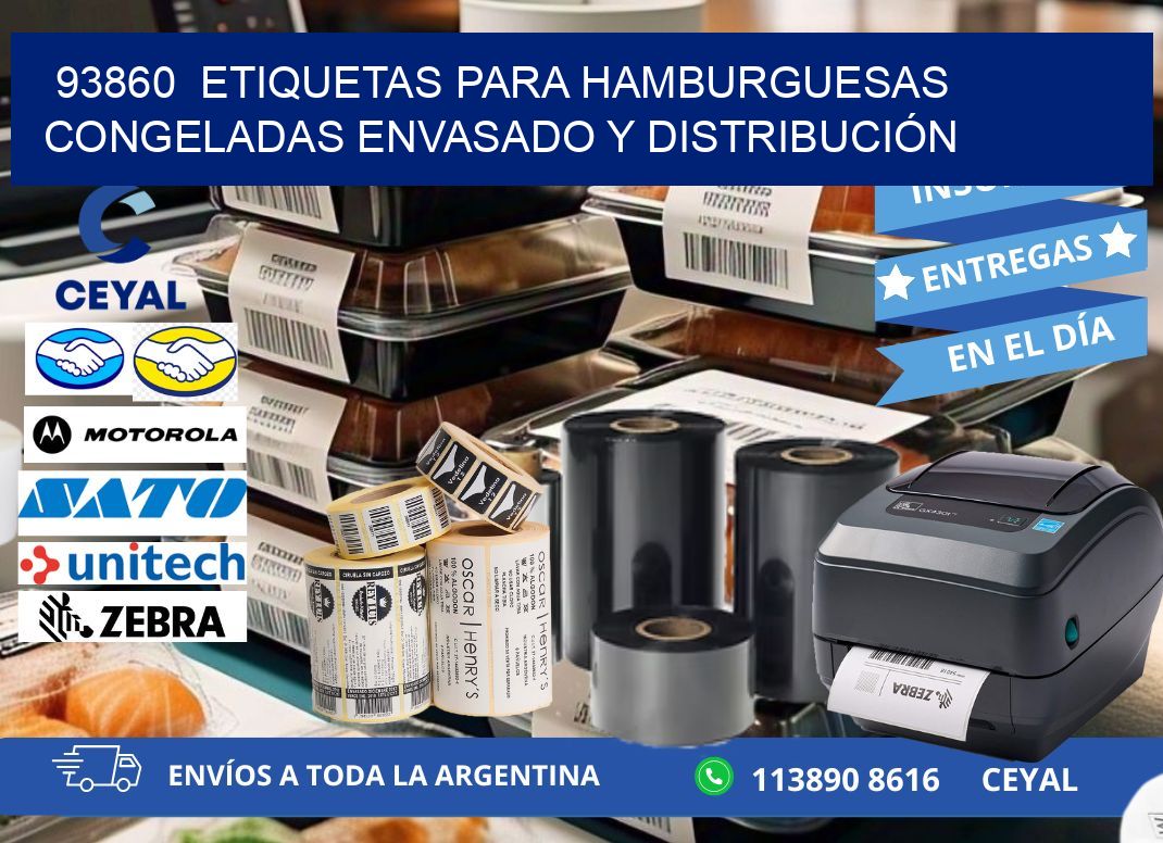 93860  ETIQUETAS PARA HAMBURGUESAS CONGELADAS ENVASADO Y DISTRIBUCIÓN