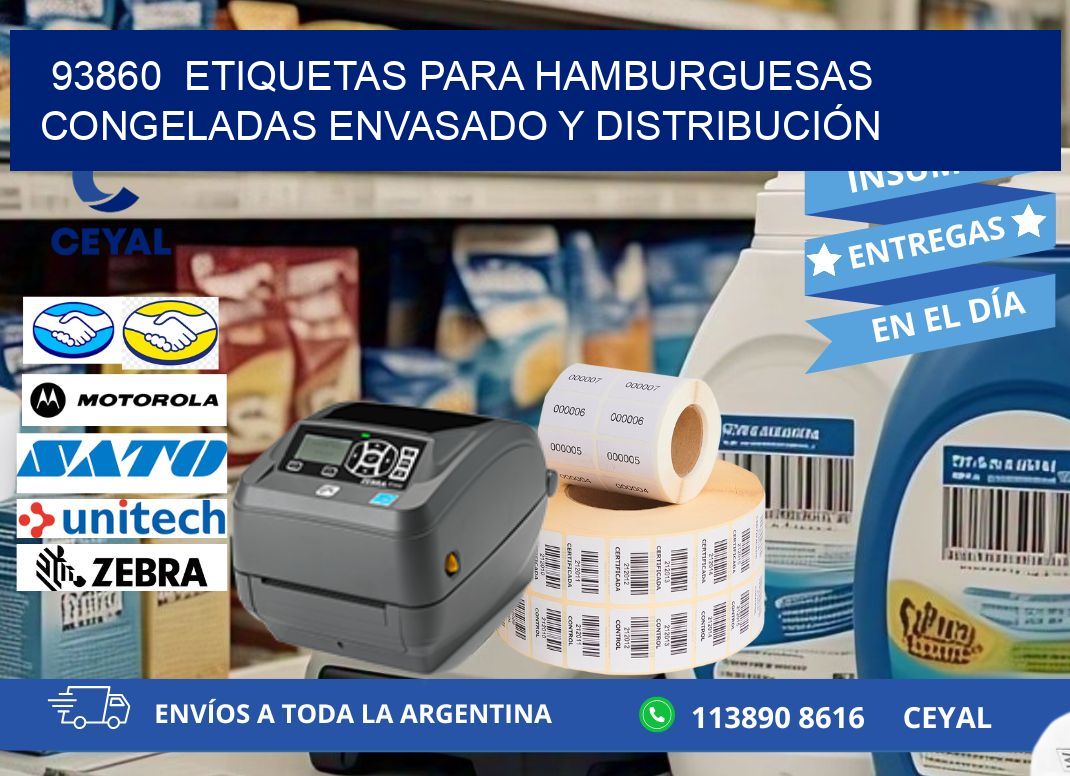 93860  ETIQUETAS PARA HAMBURGUESAS CONGELADAS ENVASADO Y DISTRIBUCIÓN