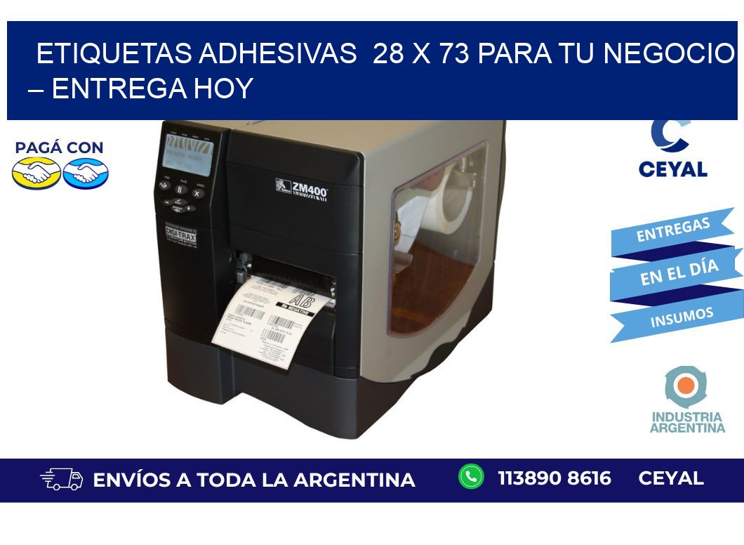Etiquetas Adhesivas  28 x 73 para Tu Negocio – Entrega Hoy
