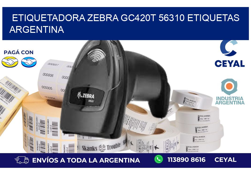 etiquetadora zebra gc420t 56310 etiquetas argentina